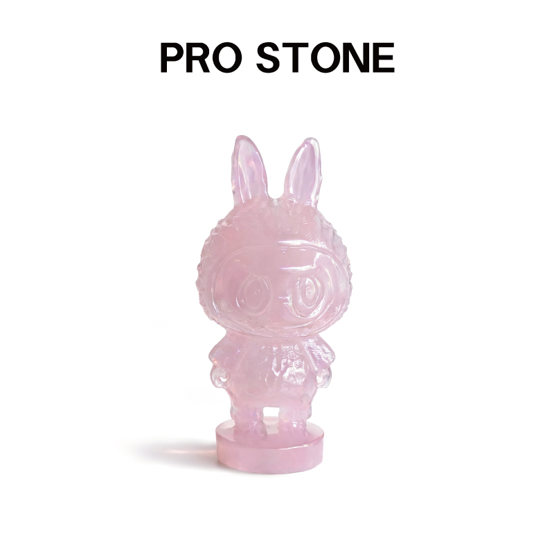 不石Prostone 阿富汗粉紫玉labubu 潮玩公仔桌面摆件拉布布装饰品