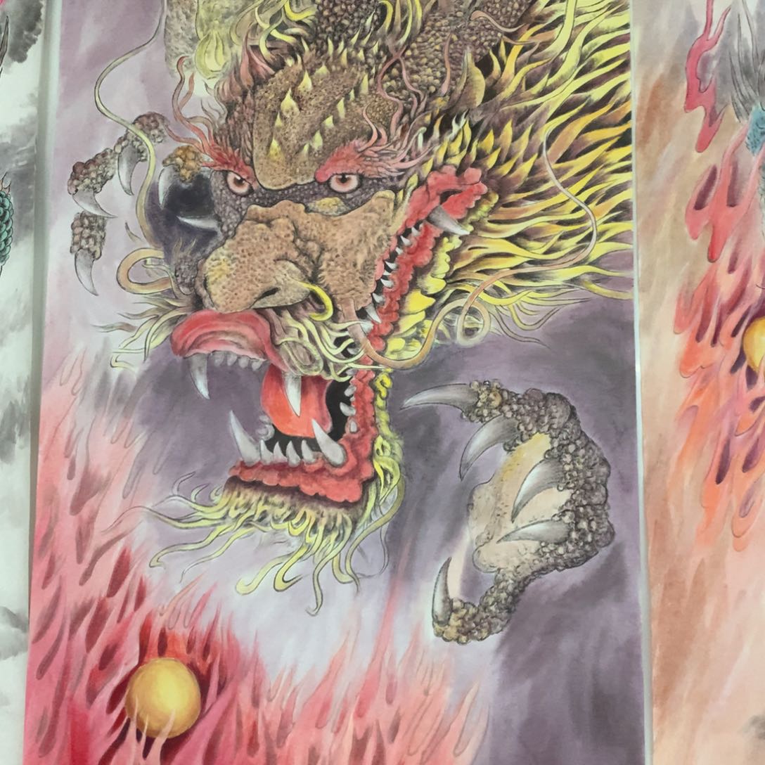 国画重****能福利作品六尺手绘龙头