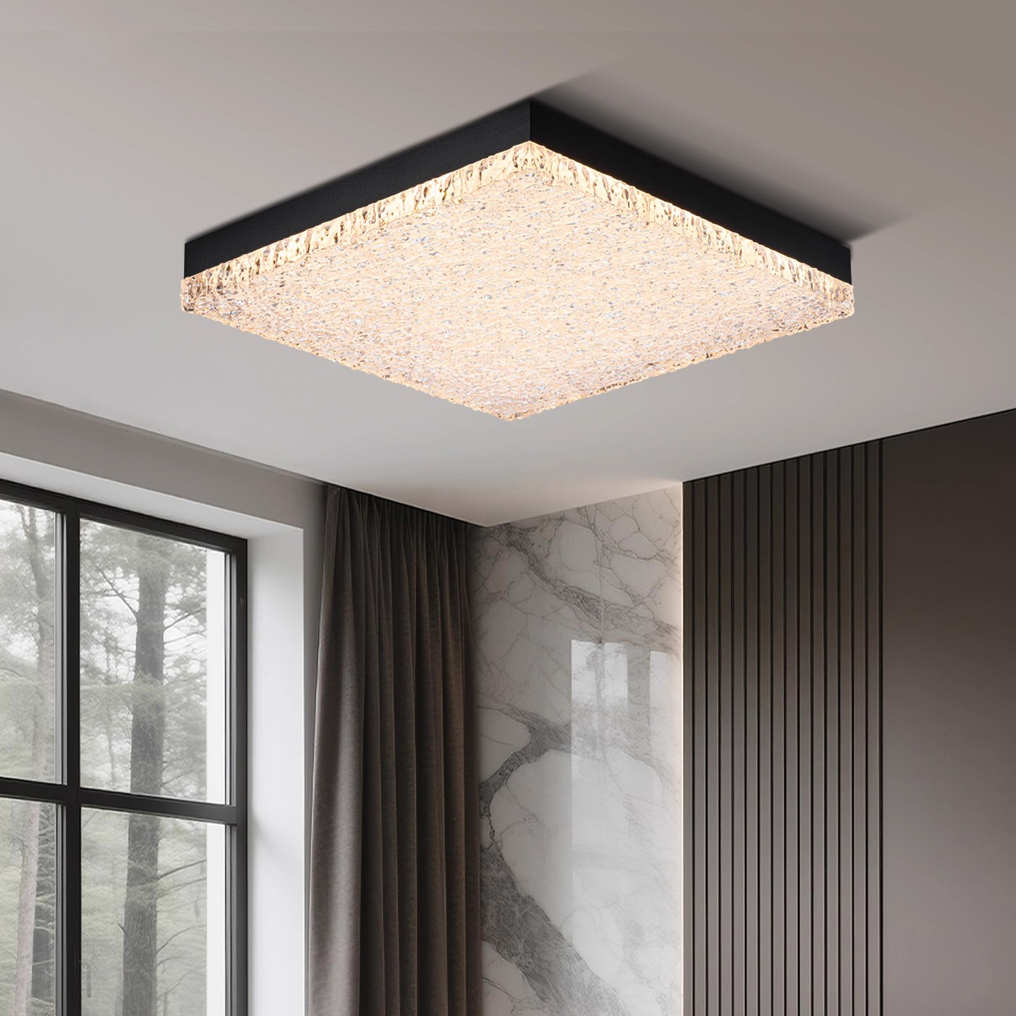 无缝隙卧室吸顶灯意式极简2025新款轻奢高级感护眼主卧房间吸顶灯