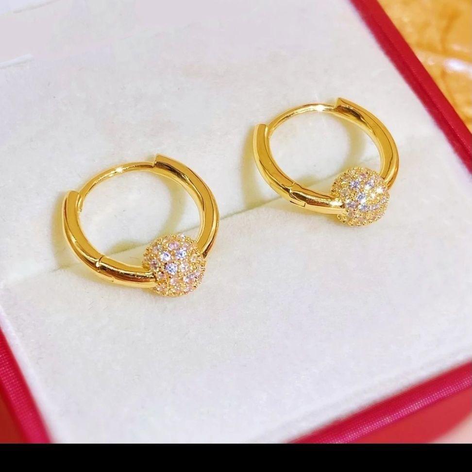 合金耳饰 小星球耳环气质时尚百搭经典金色精致耳圈BJ-015