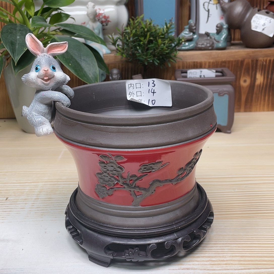 紫砂花盆陶瓷艺术花盆陶瓷