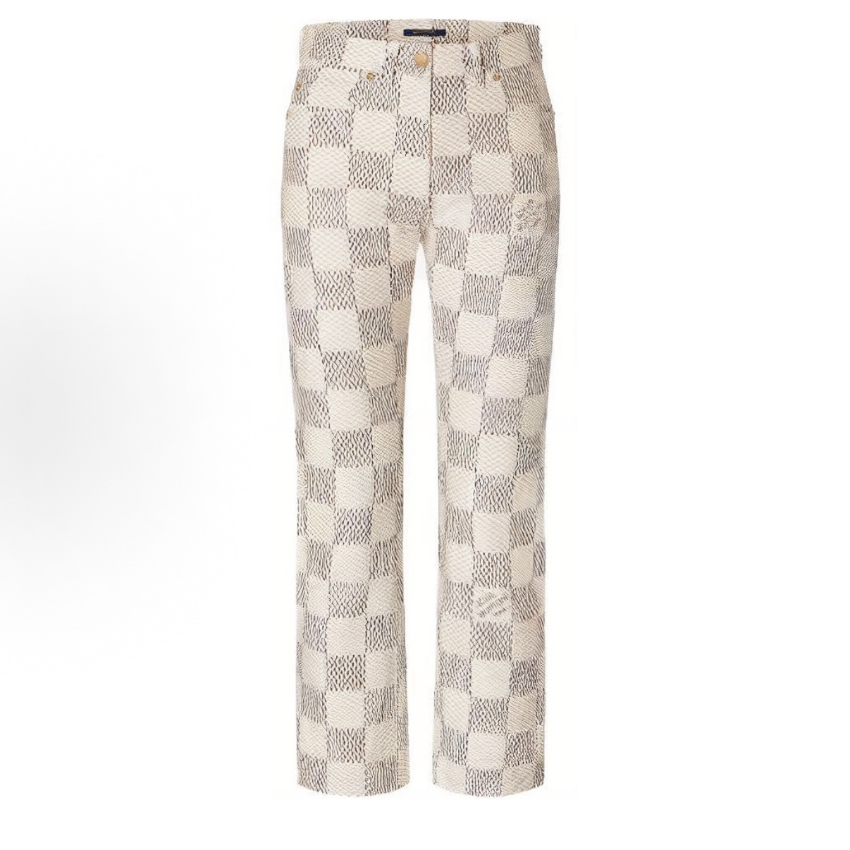 未使用 LouisVuitton/路易威登  棋盘格满印牛仔裤 38码 BB10234