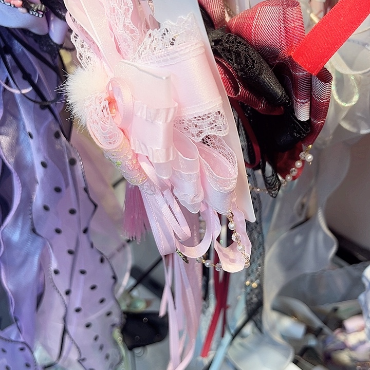 蕾丝棉带浅粉25码，大号头纱白色5片，差价