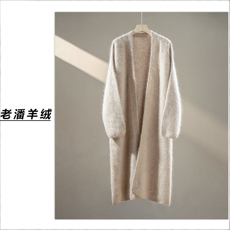 【橙子】气质新款长款羊绒拉绒外套浅花驼YM7309