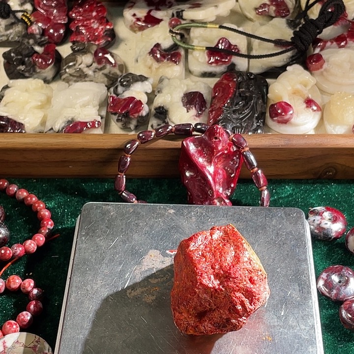 天然辰砂天*客原石首饰