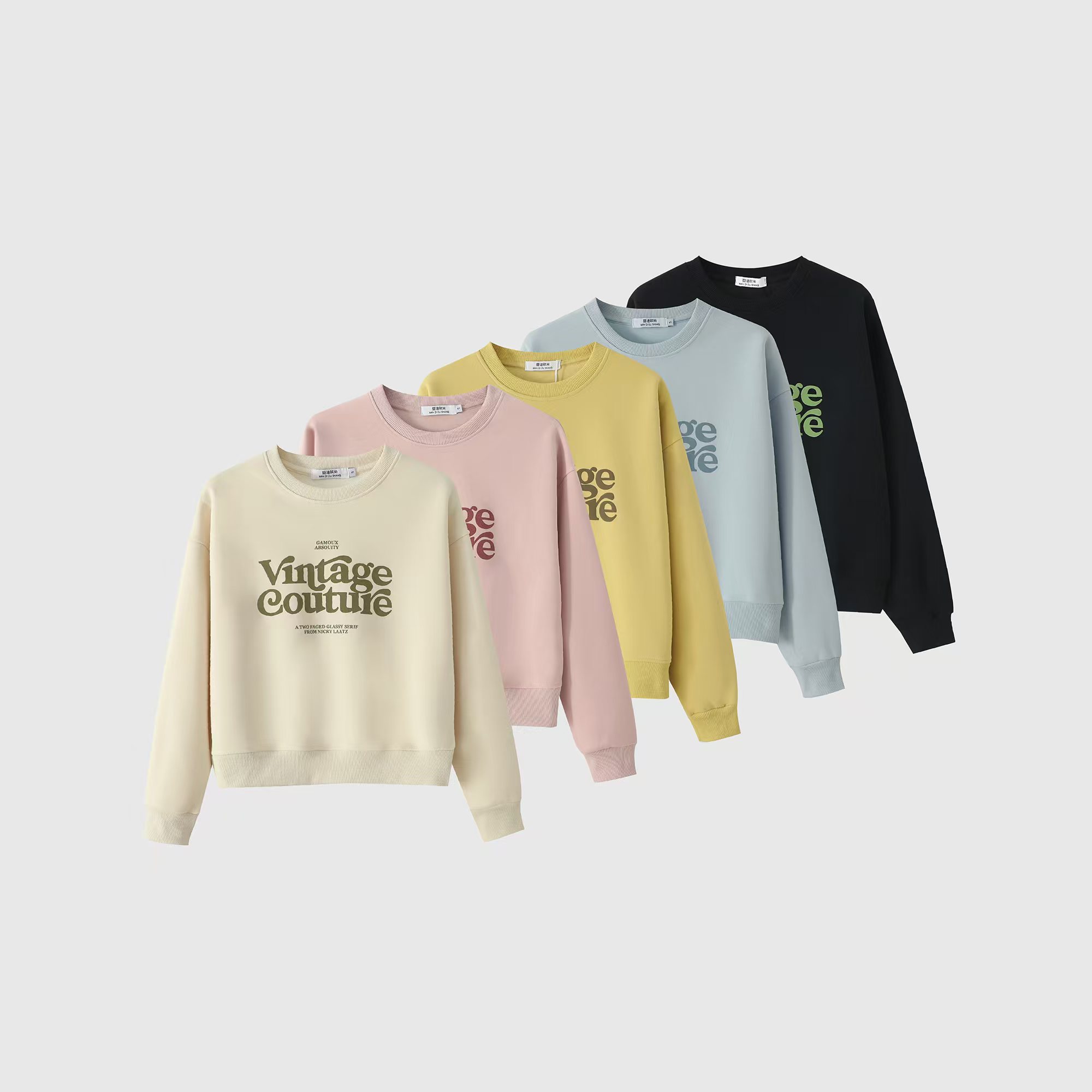 蔓迪欧尚2025秋季新款女圆领字母美式印花卫衣百搭运动（602）