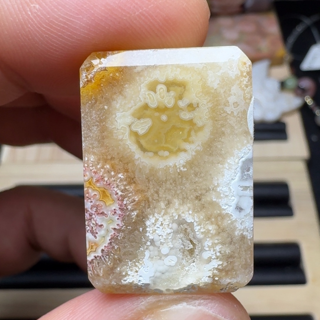 未镶嵌纯天然色有机玉石保真色硅化玉