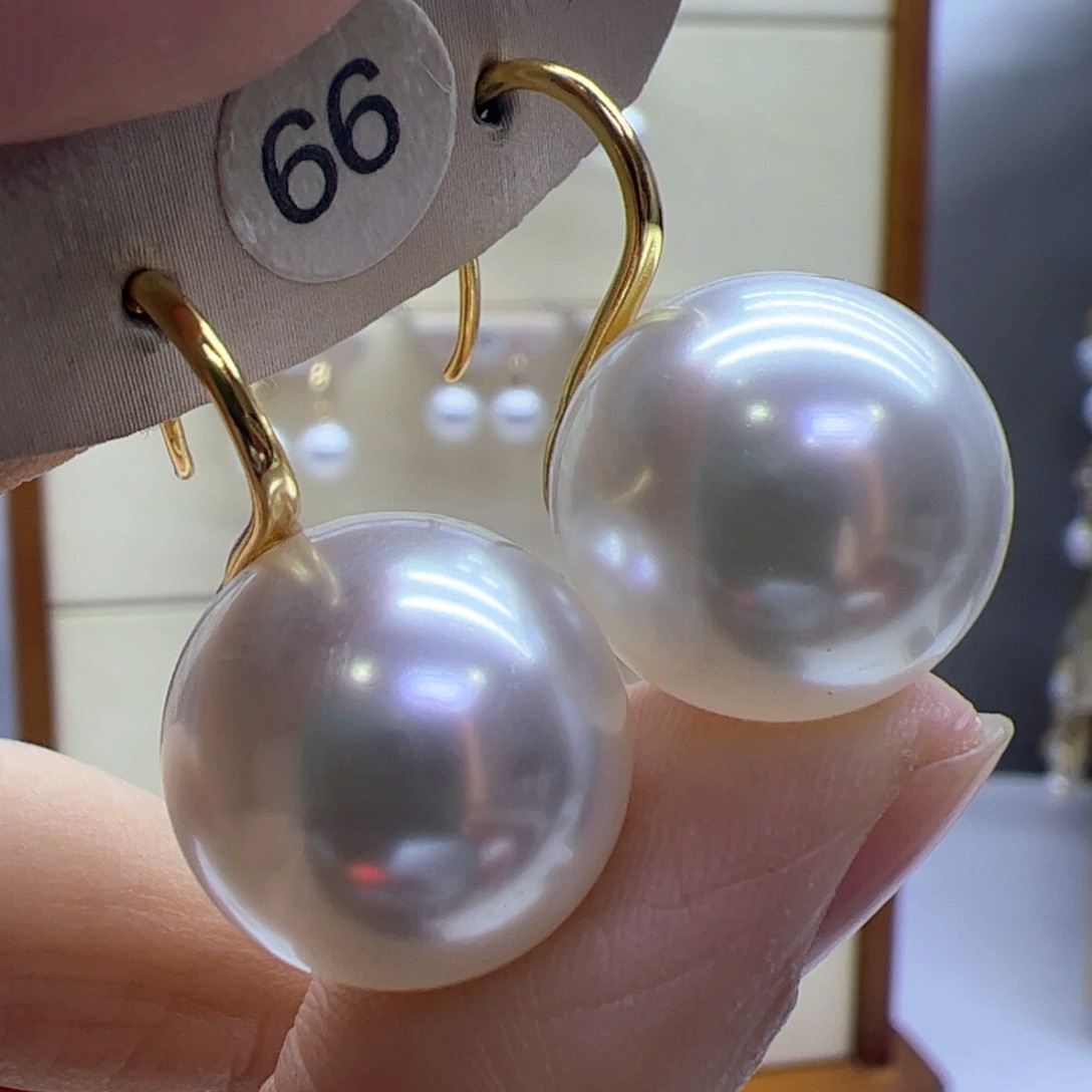 淡水珍珠耳饰18K金镶嵌