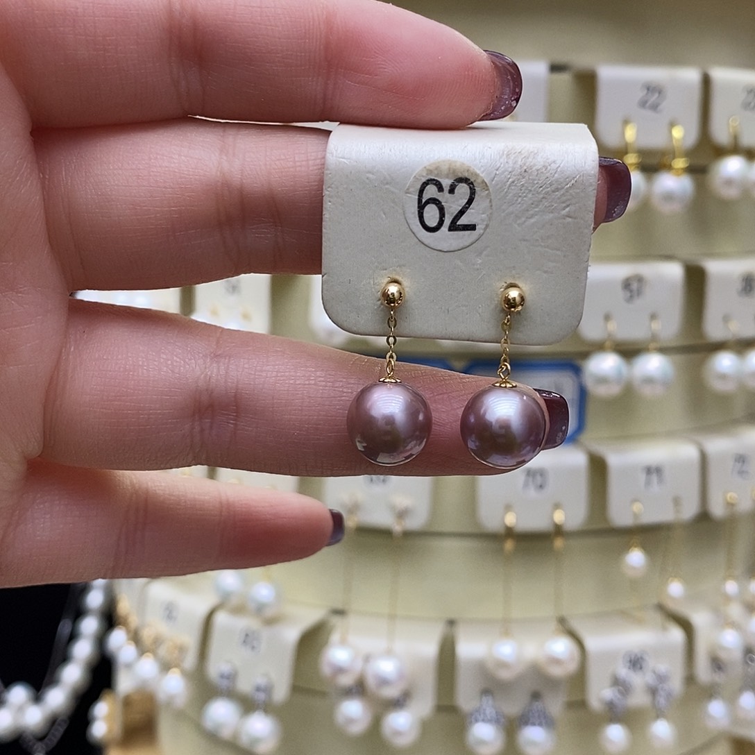 淡水珍珠耳饰18K金镶嵌