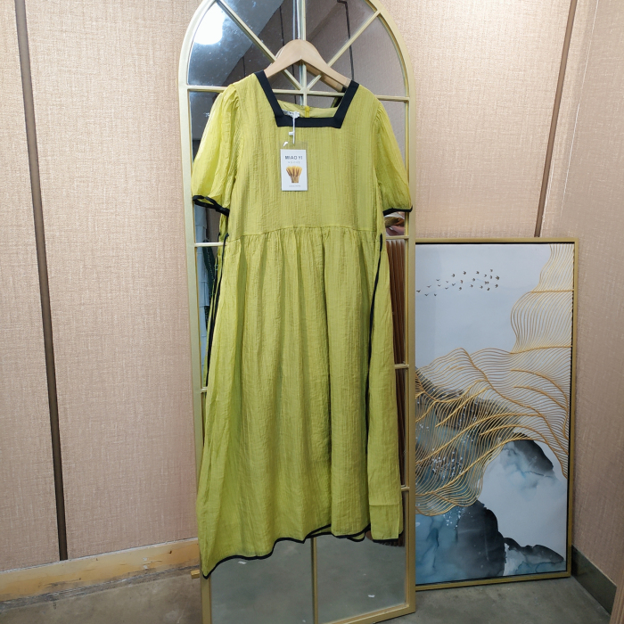CN51孕妇绿色连衣裙M90-120L130XL140  2XL150   4XL160