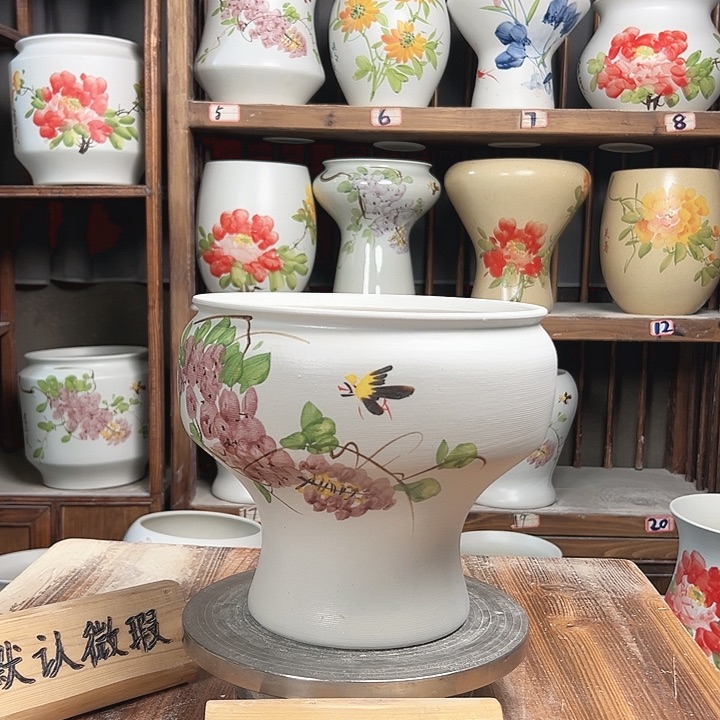摆件口22紫藤新款陶瓷陶瓷