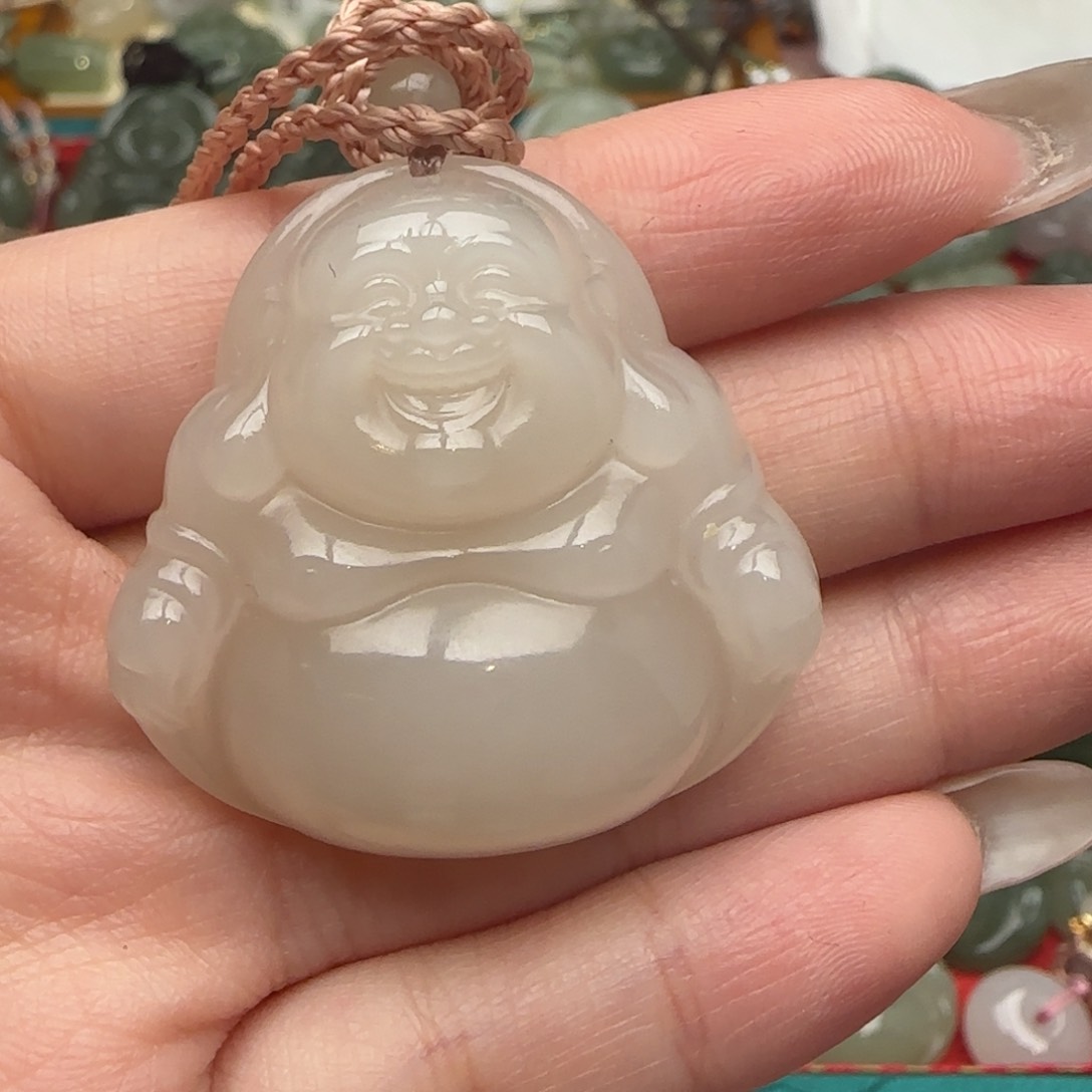 和田玉未镶嵌颈饰深**鱼