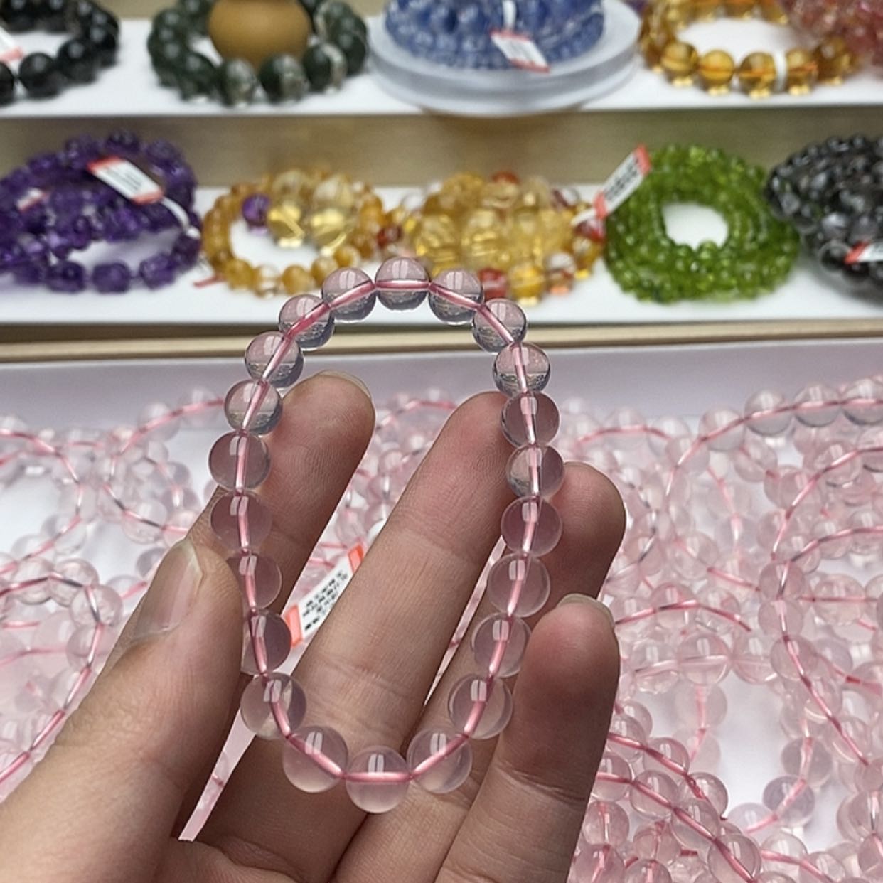 【闪购商品】水晶手链未镶嵌天然星光粉8.5