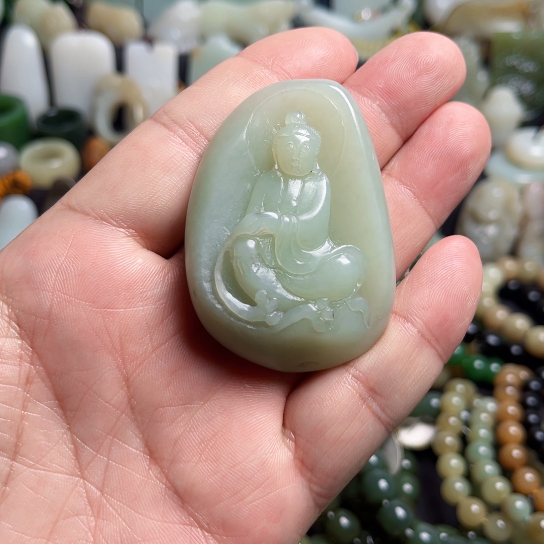 和田玉未镶嵌吊坠(不含链)