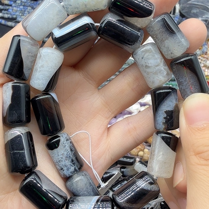 未镶嵌珠宝半成品水晶11×19水晶玛恼桶珠一条