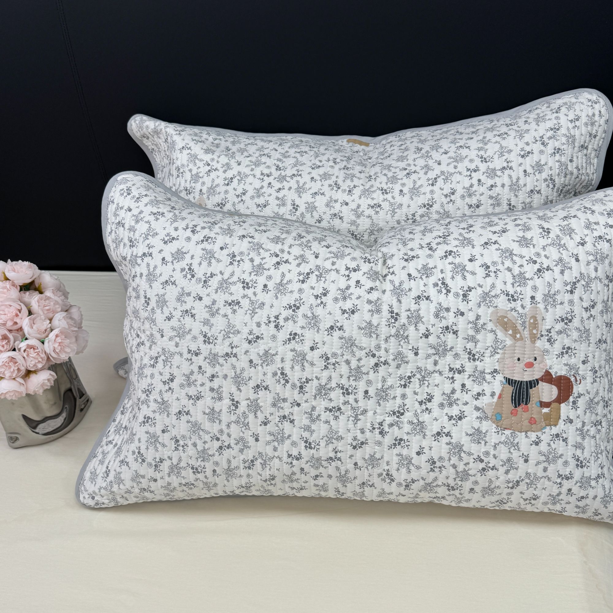 织梦家居 双面全棉床盖同款绗缝枕套