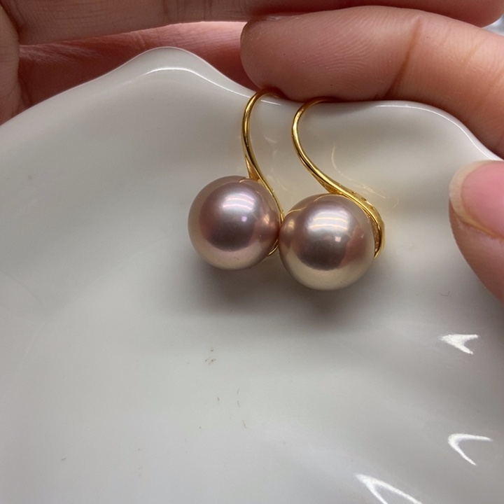 淡水珍珠耳饰银S925镶嵌