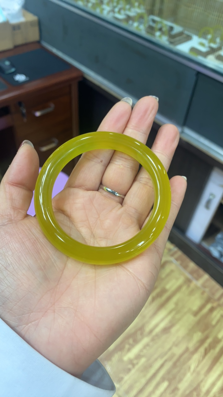 天然岫玉黄金玉手镯精品女款手镯