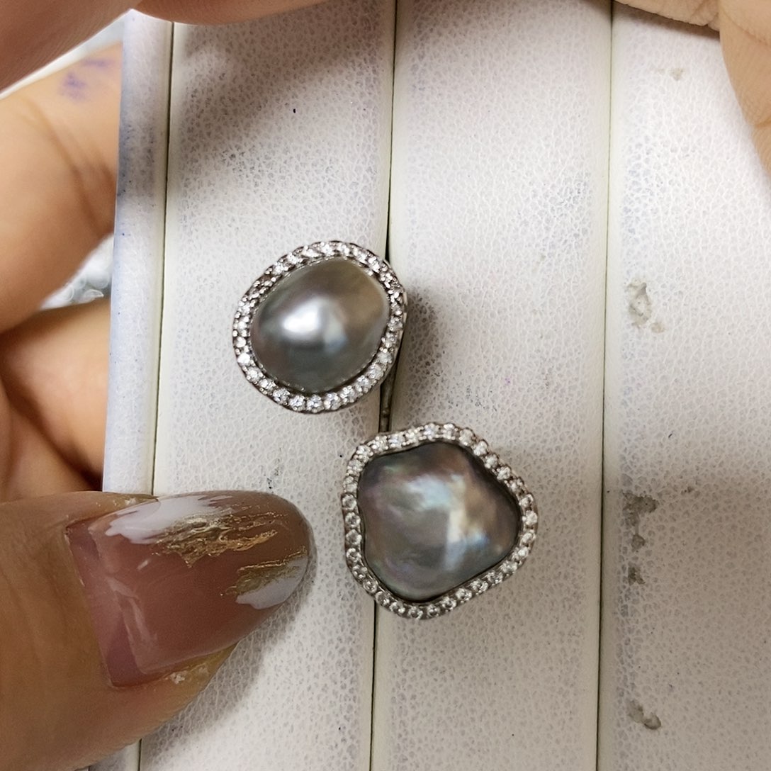 海水珍珠戒指银S925镶嵌