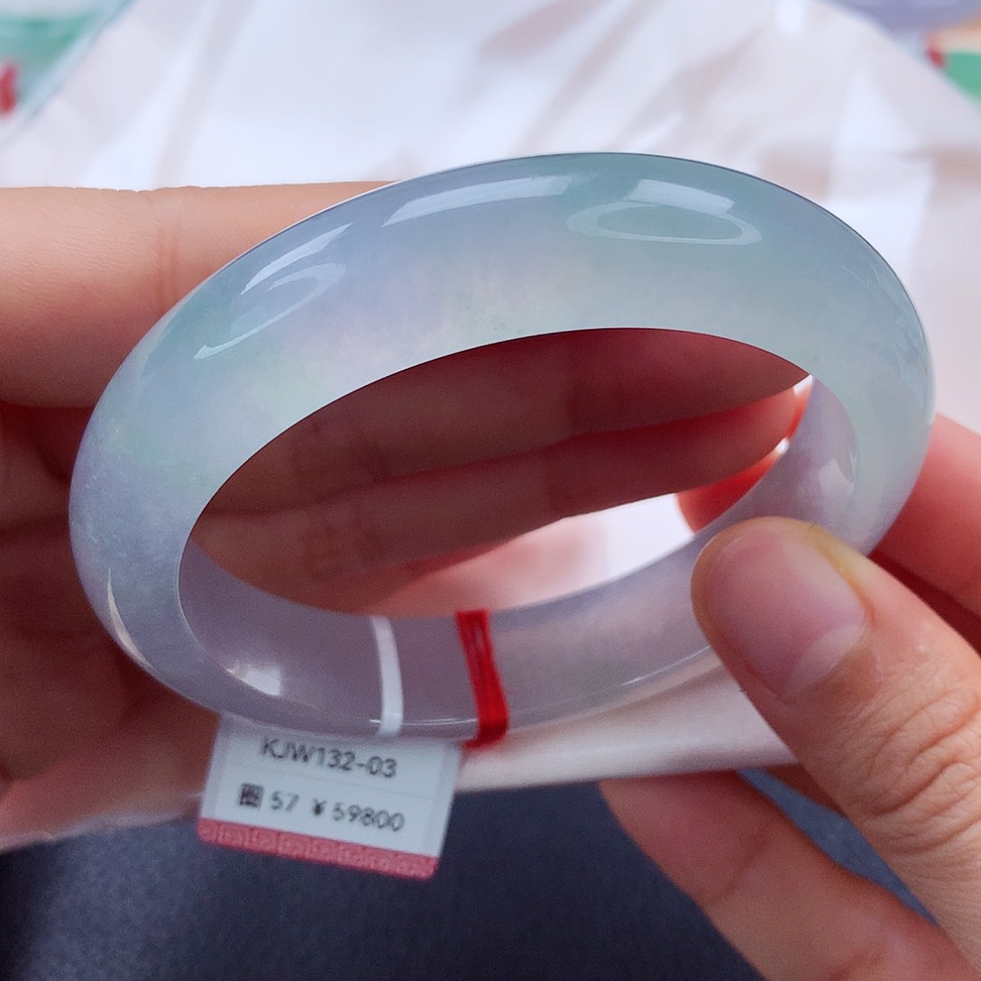 翡翠手镯未镶嵌57 炸光 冰春彩