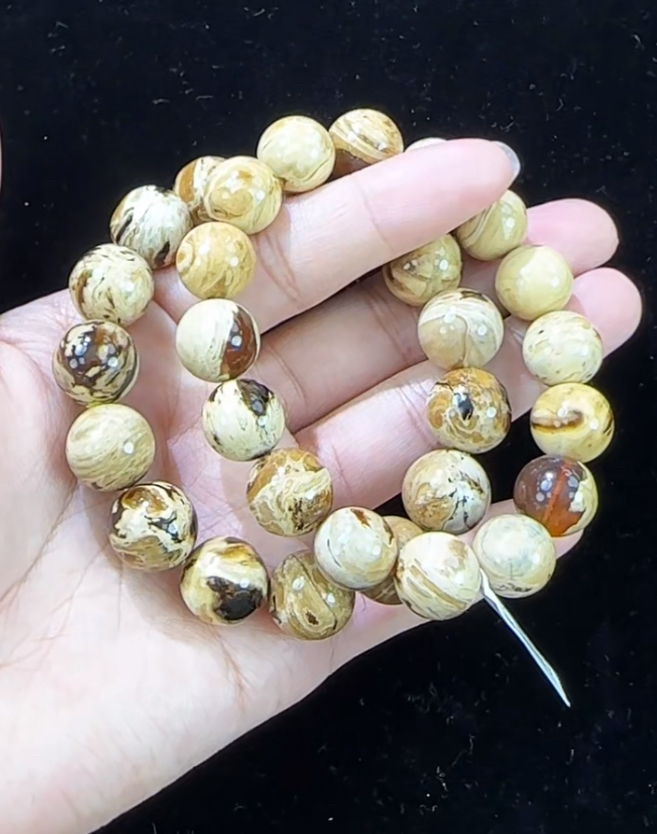 【齐福珠宝】3/9-14/12mm馆藏级全瓷底帝王白根手串(多样性发其一）