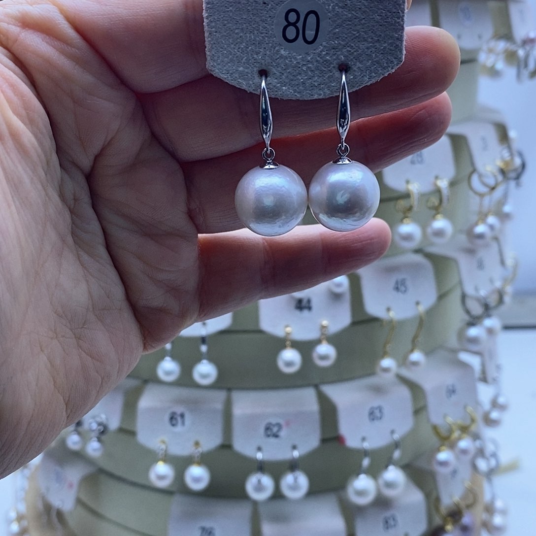 淡水珍珠耳饰银S925镶嵌