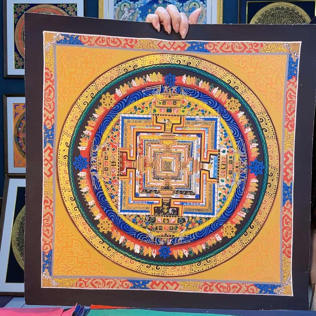 卷轴画手绘唐卡50厘米坛城时轮