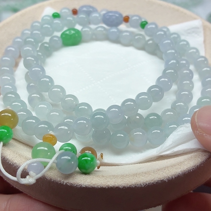 翡翠未镶嵌手链天然缅甸翡翠A货卡7