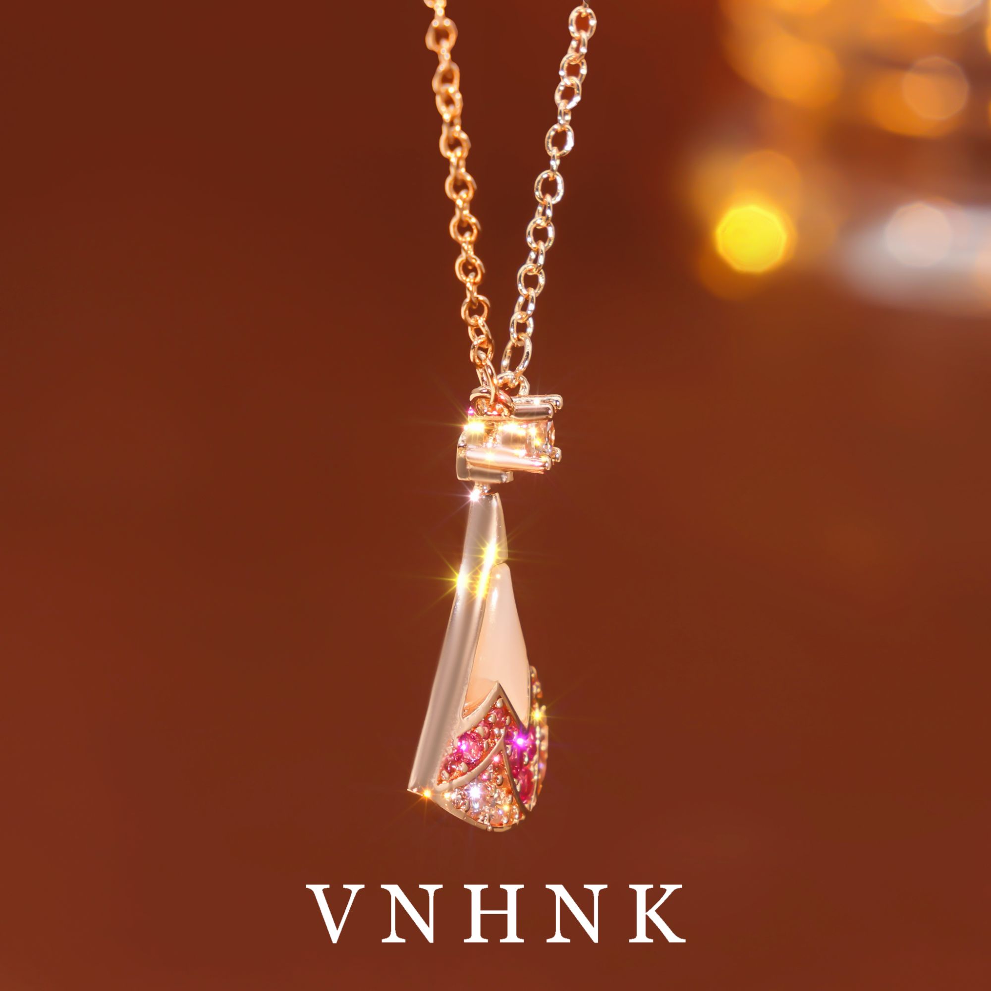 铜合金合成锆石项链 美可儿  N451 玫瑰色(47cm)时尚气质项链预售