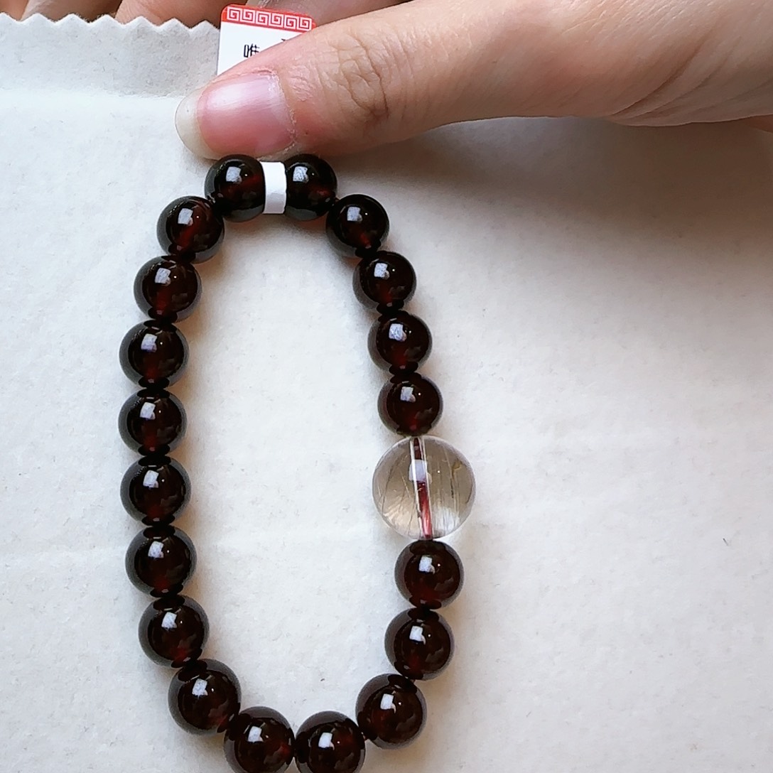 石榴石手链未镶嵌大气上档次
