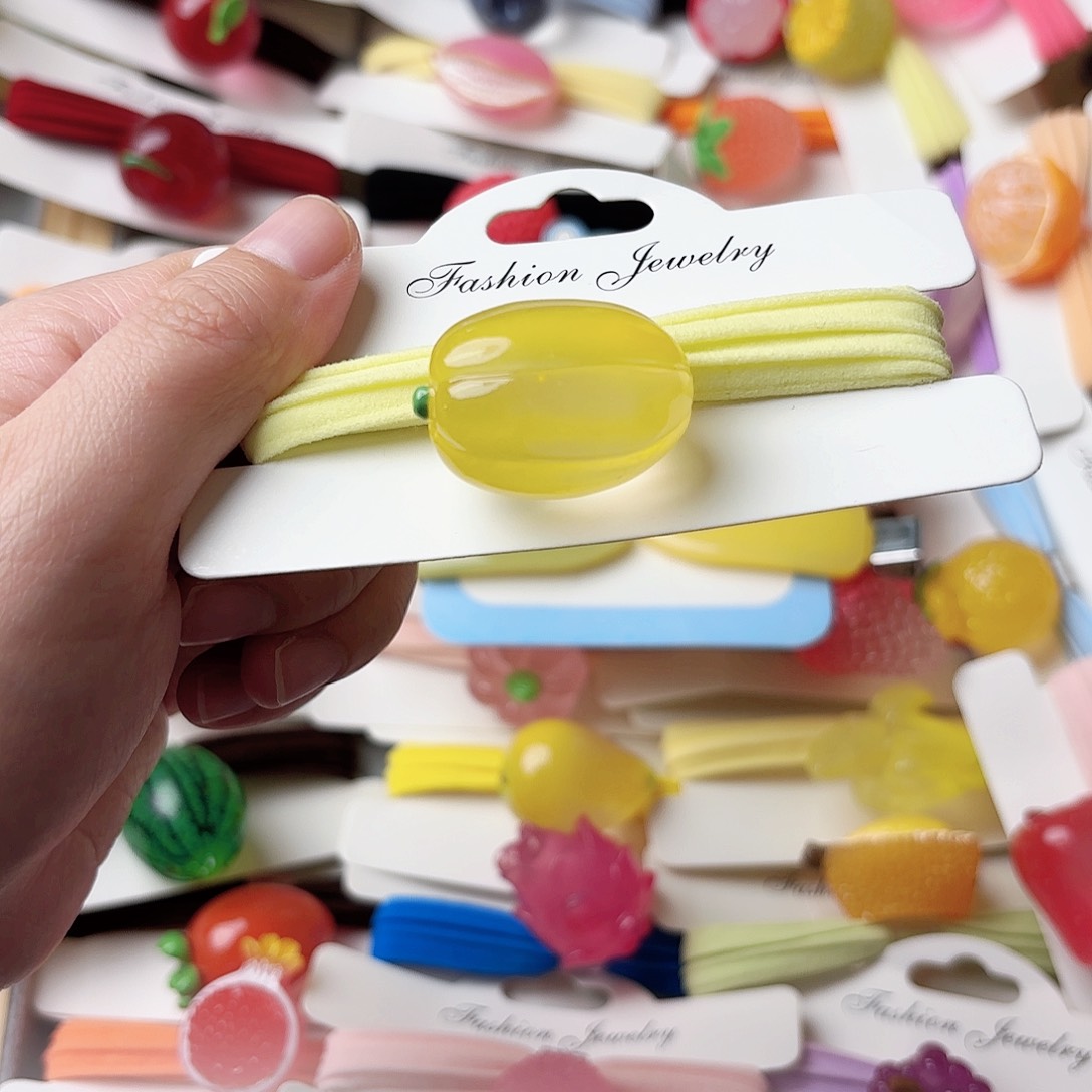 布艺非金属夜光香瓜发绳