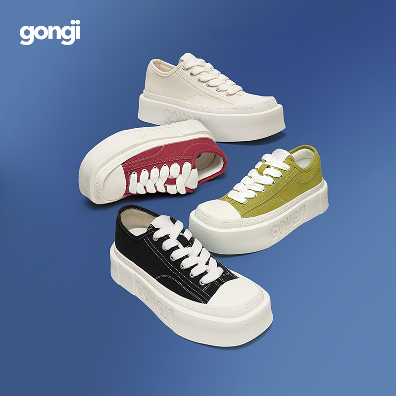 【范丞丞同款】GONGJI方寸之地百搭小众鞋子方头欧若风休闲板鞋DR
