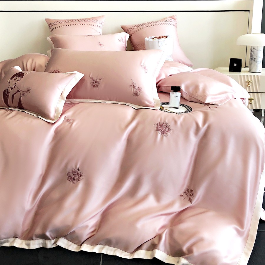 喜兹 奥黛丽的早晨 兰精天丝绣花四件套丝滑ins简约轻奢设计