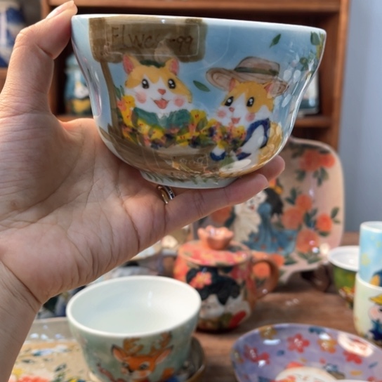 盘景德镇高温瓷手工瓷