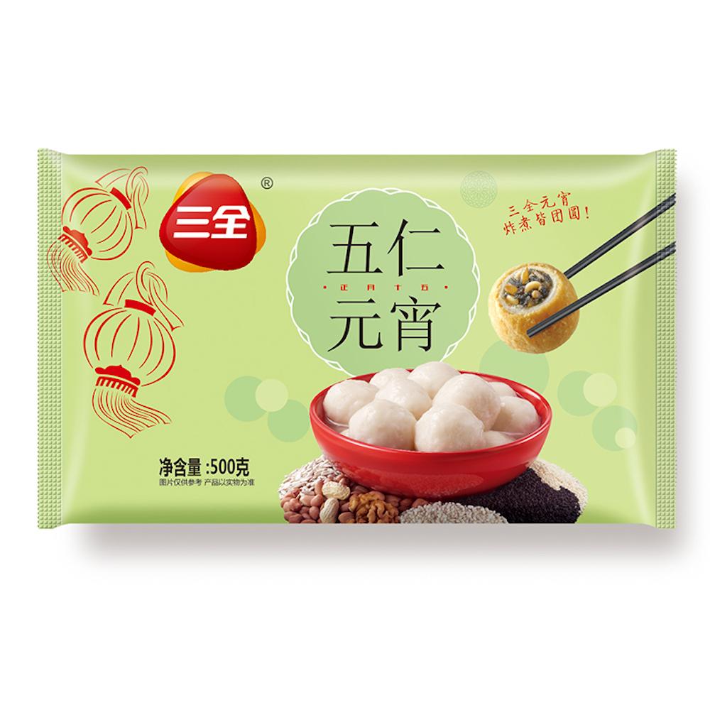 三全元宵组合黑芝麻+五仁 500g/袋 两袋