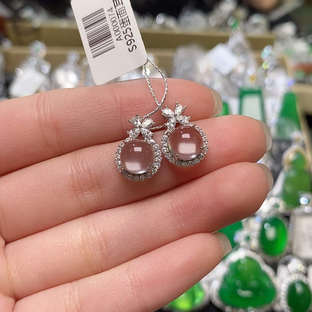 石英质玉颈饰银S925镶嵌N**a琳@@A000074