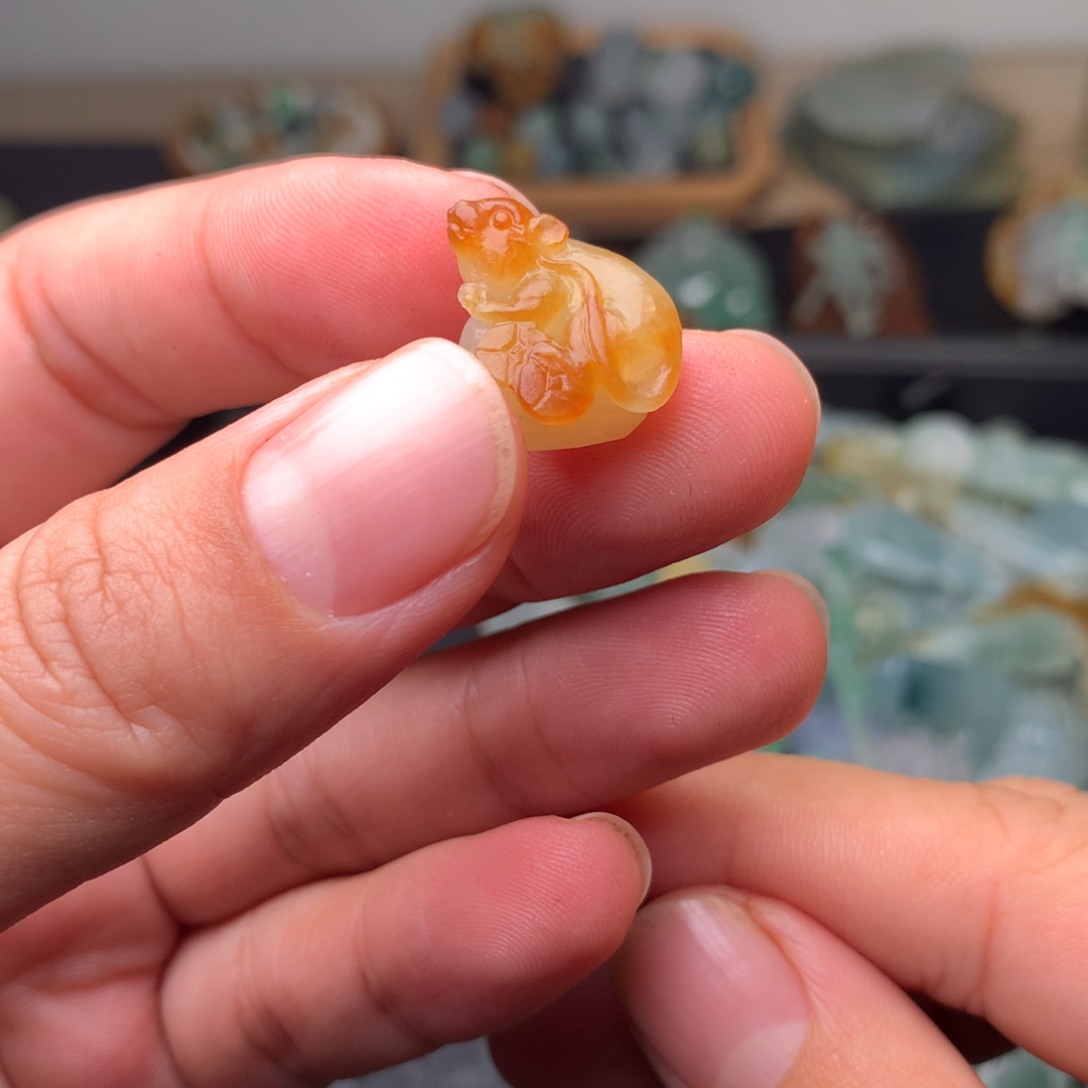 定制翡翠未镶嵌鼠来宝