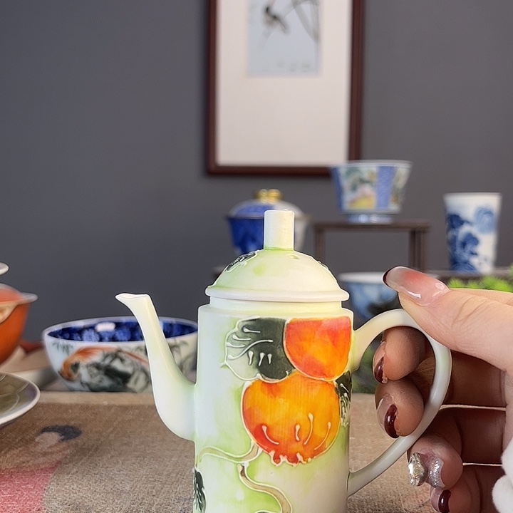 摆件景德柴烧茶杯多人