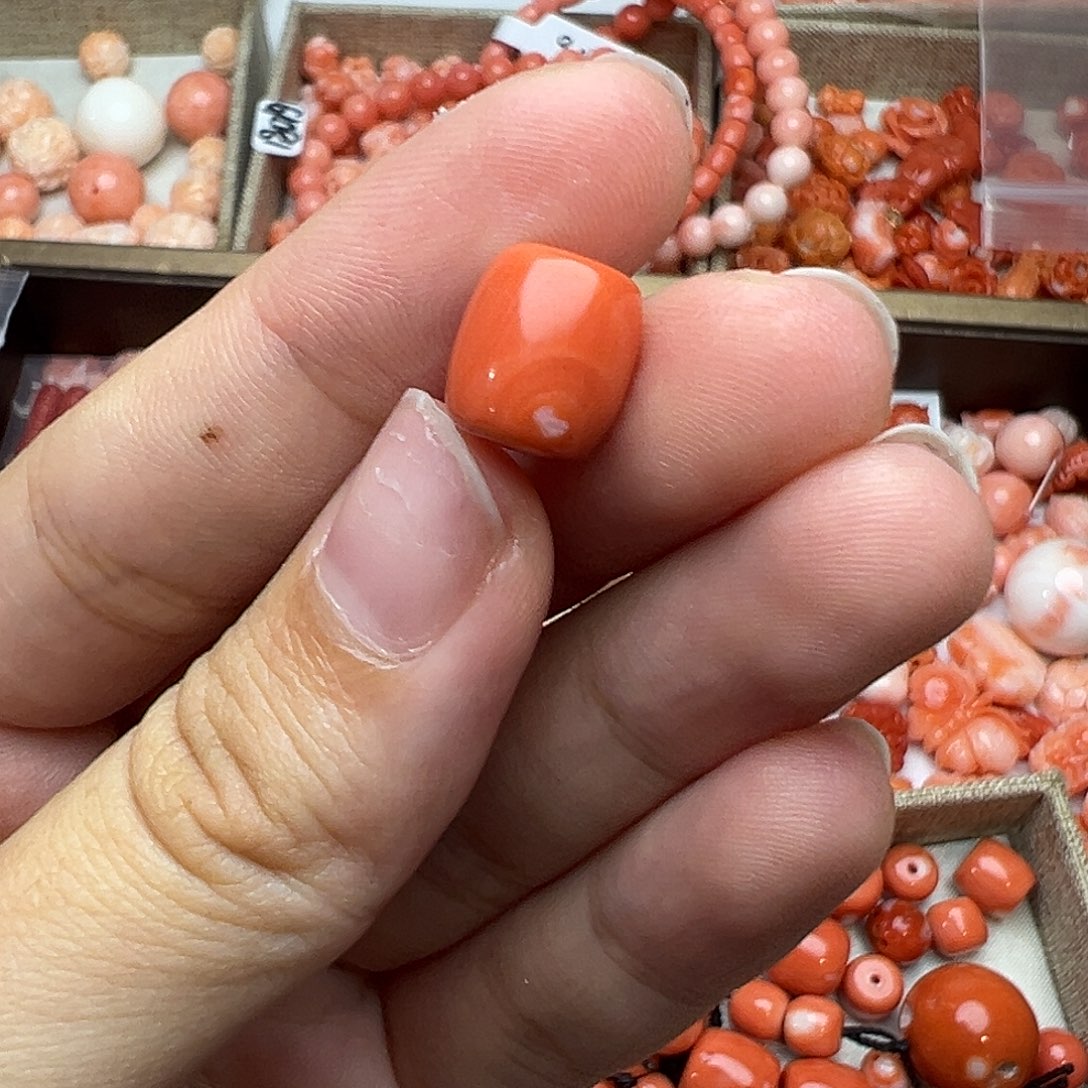 挑***看银S925momo桶珠天地孔