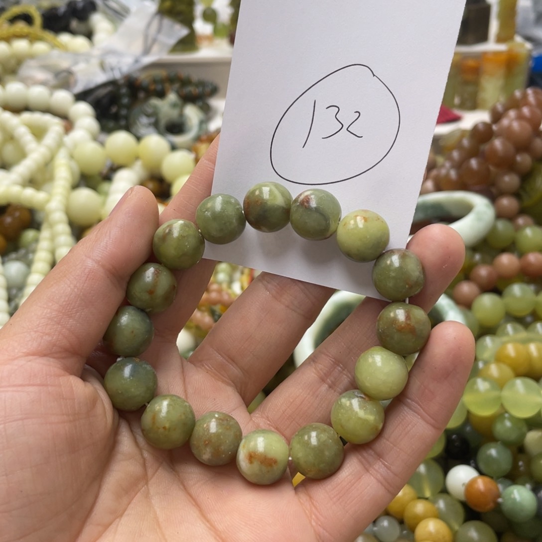 蛇纹石玉手链合金