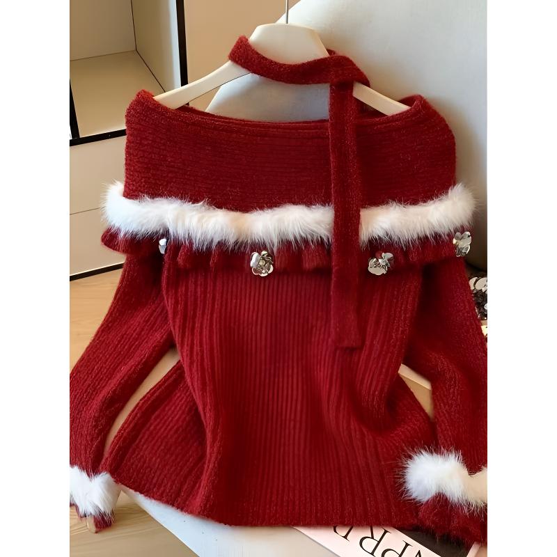 （K71-K140）毛针织衫加绒女INS风学院风针织连帽百搭冬季上衣