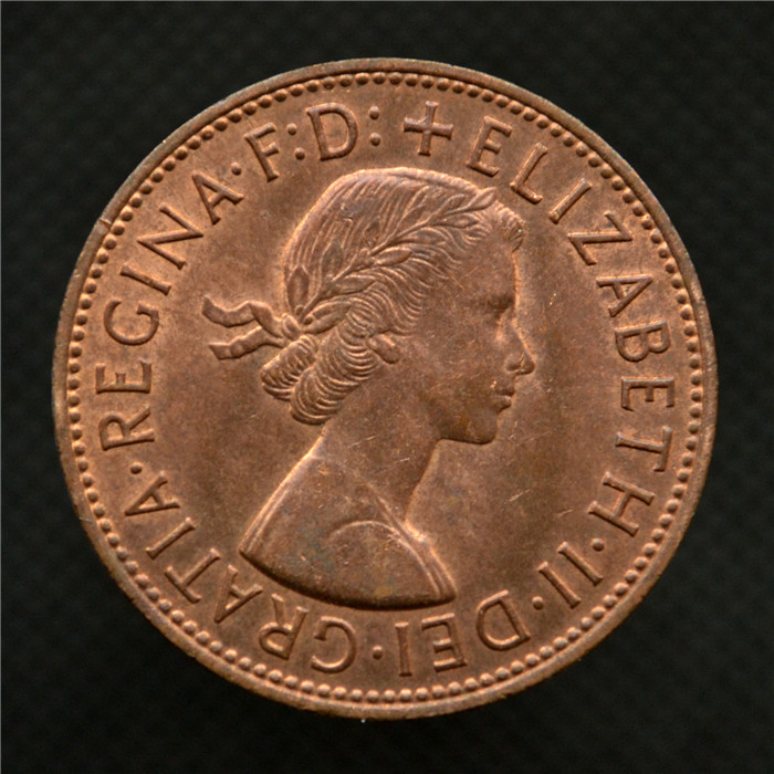 英国硬币1便士 伊丽莎白二世 1967年 铜30.9mm 老版欧洲钱币