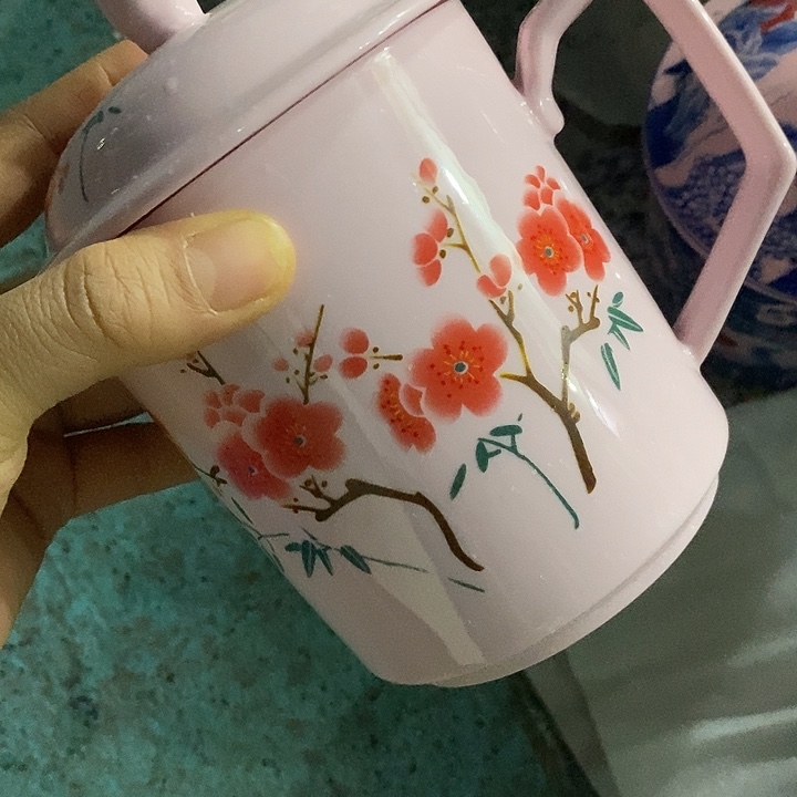 摆件陶8****1红稀土翠竹红梅办公杯