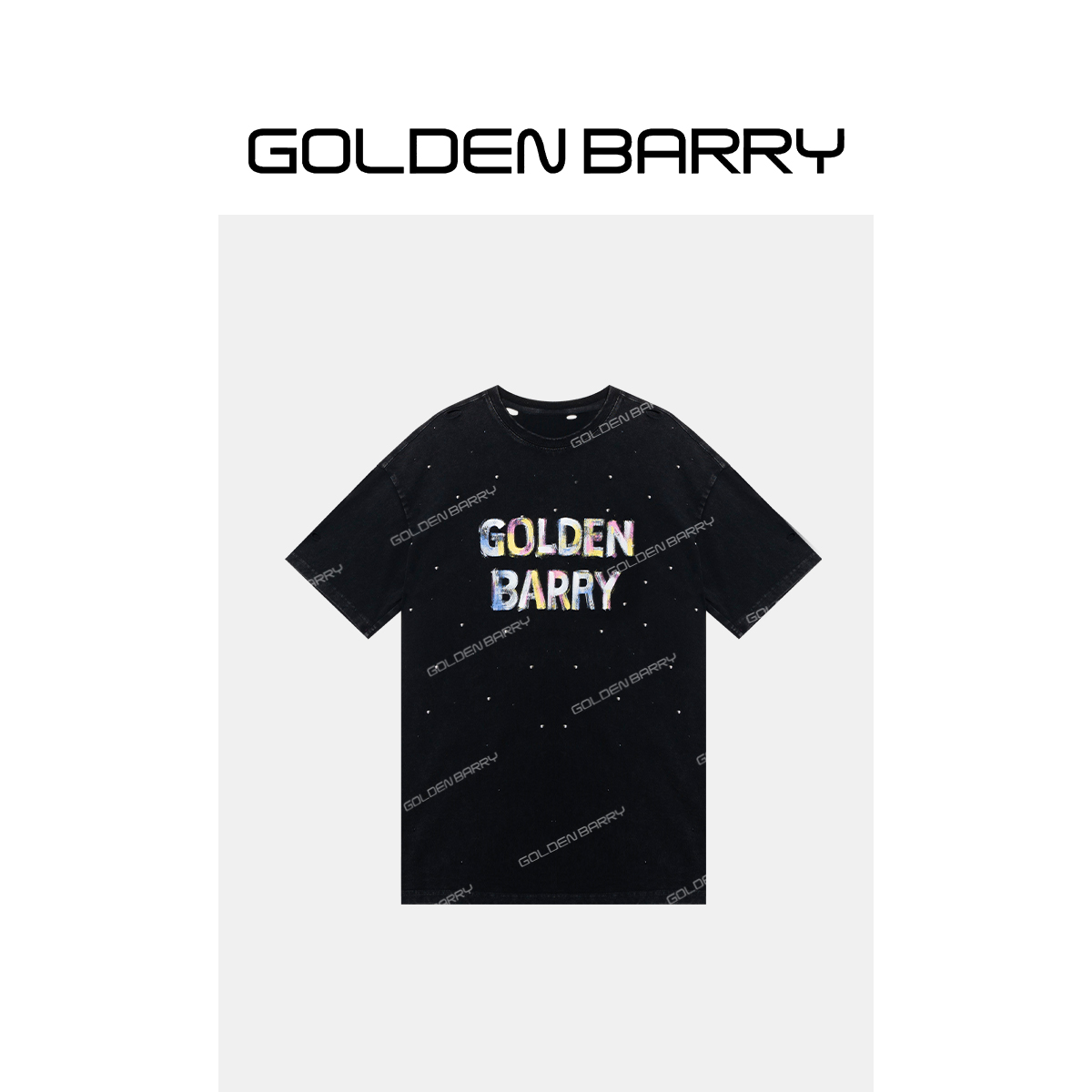 GOLDENBARRY|201984-1街头风涂鸦印花T恤