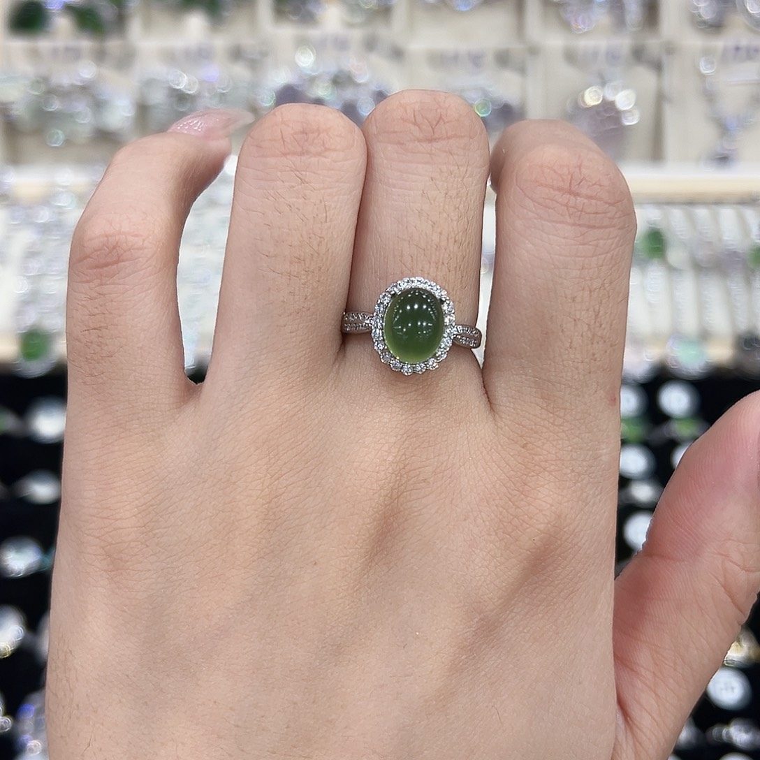 S***.岫玉银S925镶嵌戒指