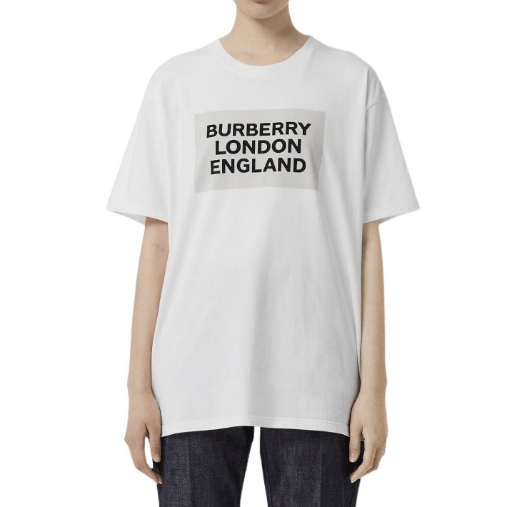 99新 BURBERRY/博柏利 010570 字母Logo印花短袖T恤 XL码