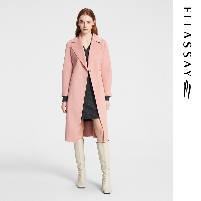 ELLASSAY歌力思冬季新款时髦中长款毛呢外套女EWE354D01300