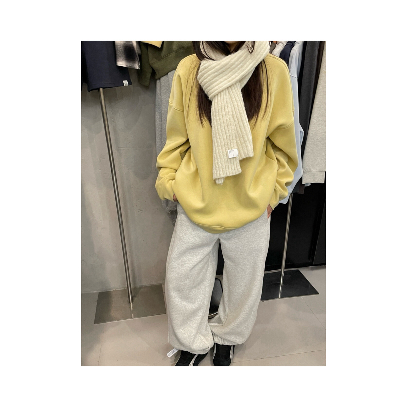 小花【净版卫衣】韩版宽松加厚羊羔绒圆领卫衣