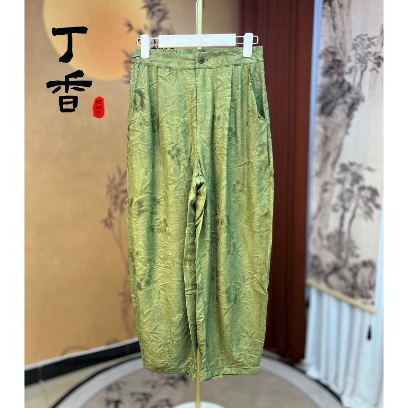 681高端时尚大码休闲高腰宽松裤子