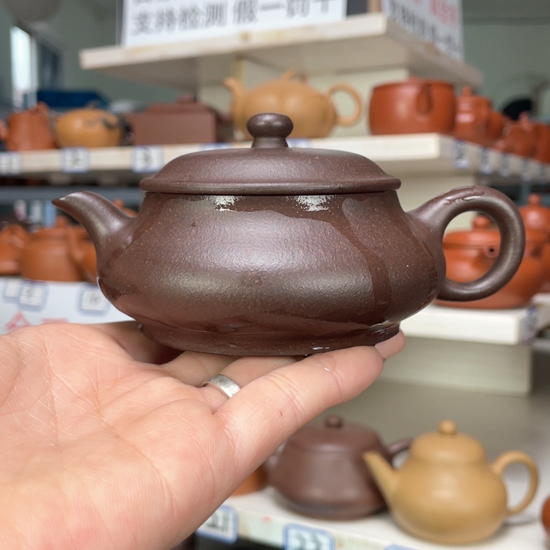 紫砂茶壶黑墩头全手工180毫升